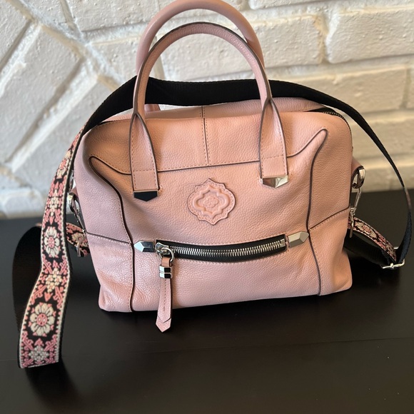 Oryany Pink Leather Satchel Purse Shoulder Bag - Picture 2 of 9